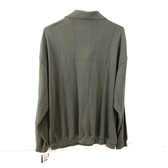 SAFE HARBOR SPORTSWEAR Safe Harbor Long Sleeve Button Down Polo, green - Picture 2 of 4